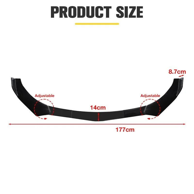 Car Spoiler Front Universal Lip Bumper Spoiler – Black